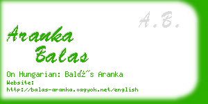 aranka balas business card